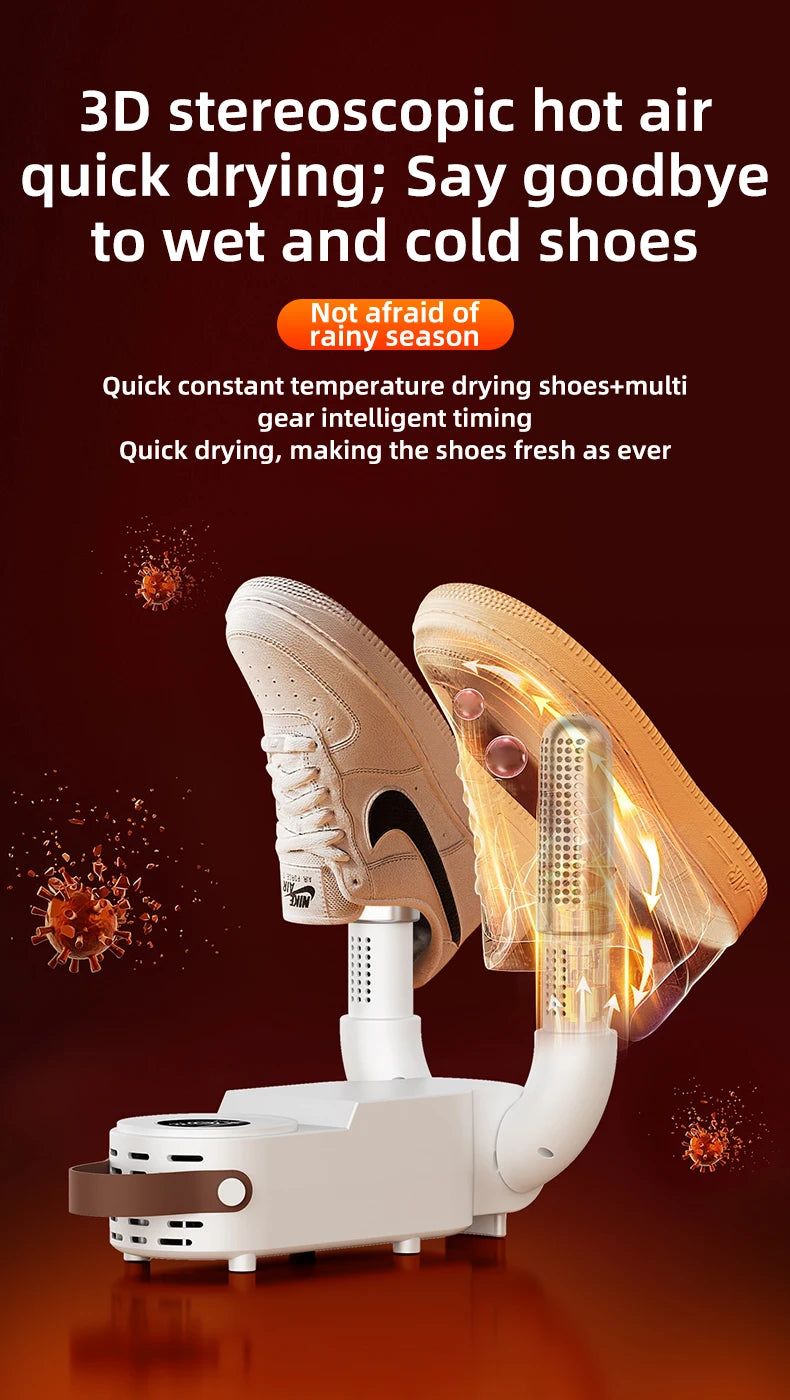 HOMEFISH Intelligent Shoe Dryer Quick Drying Deodorizing Sterilizing Adjustable Timer Household Shoe Warmer And Heater Beauty World Shop