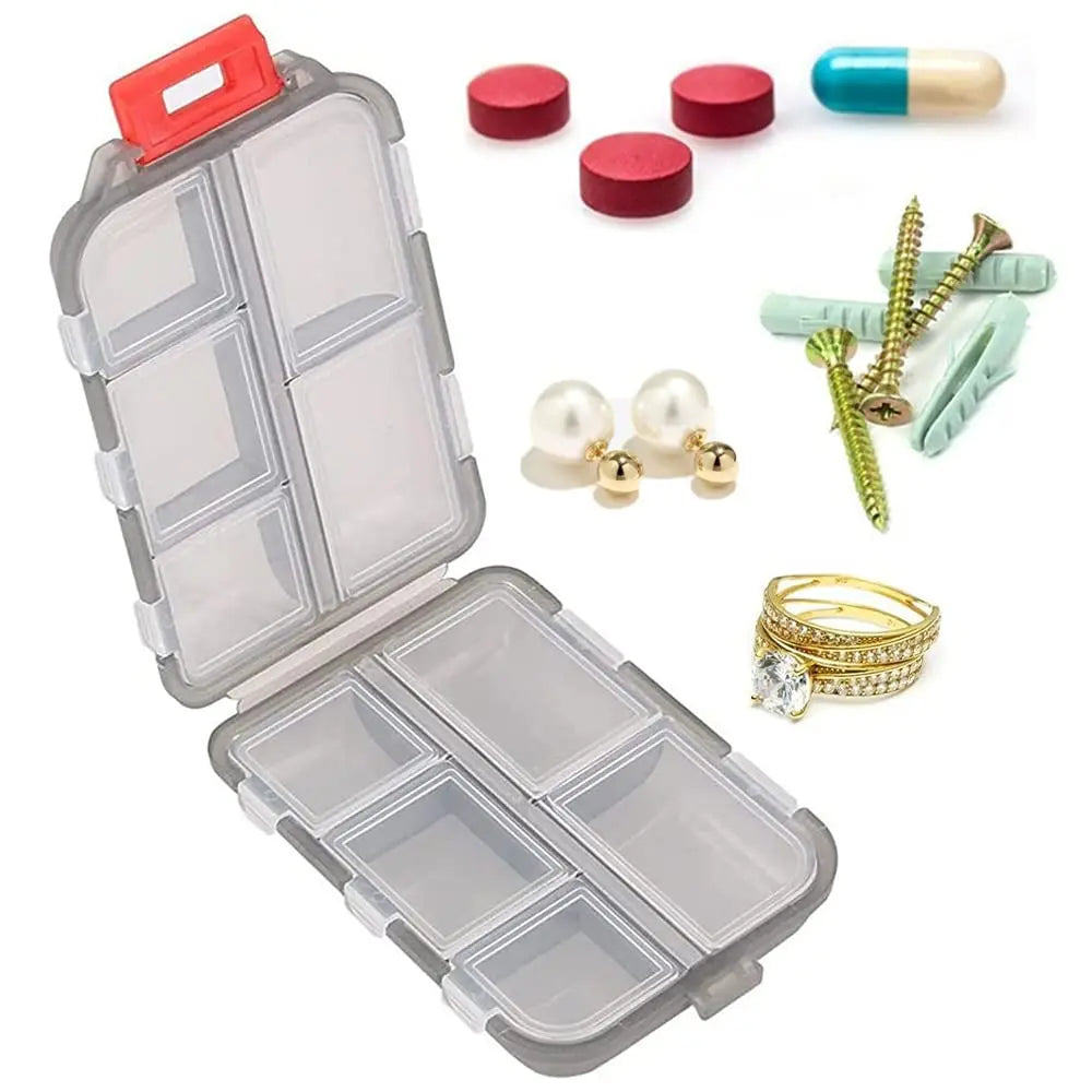 10 Grids Pill Case, Portable Small Weekly Travel Pill Organizer, Portable Pocket Pill Box Pill Container Beauty World Shop