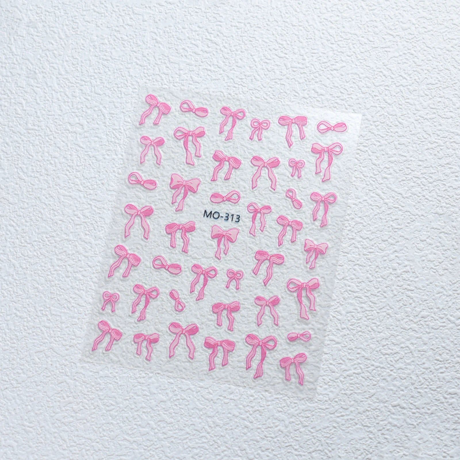 Bowknot Nail Stickers 3D Relief White Ribbon Cute Sweet Pink Self-Adhesive Nail Art Decoration Decals For Nail Tips Manicures Beauty World Shop