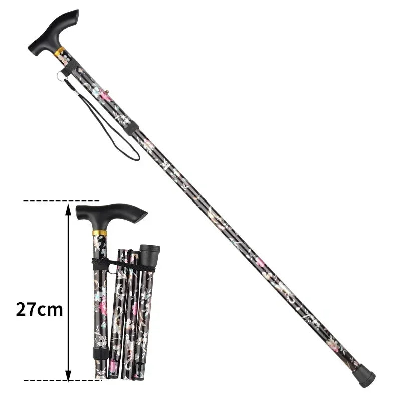 Outdoor Walking Sticks Hiking Camping Mountaineering Poles Telescopic Baton Trekking Poles Folding Cane Crutches Pole Unisex Beauty World Shop