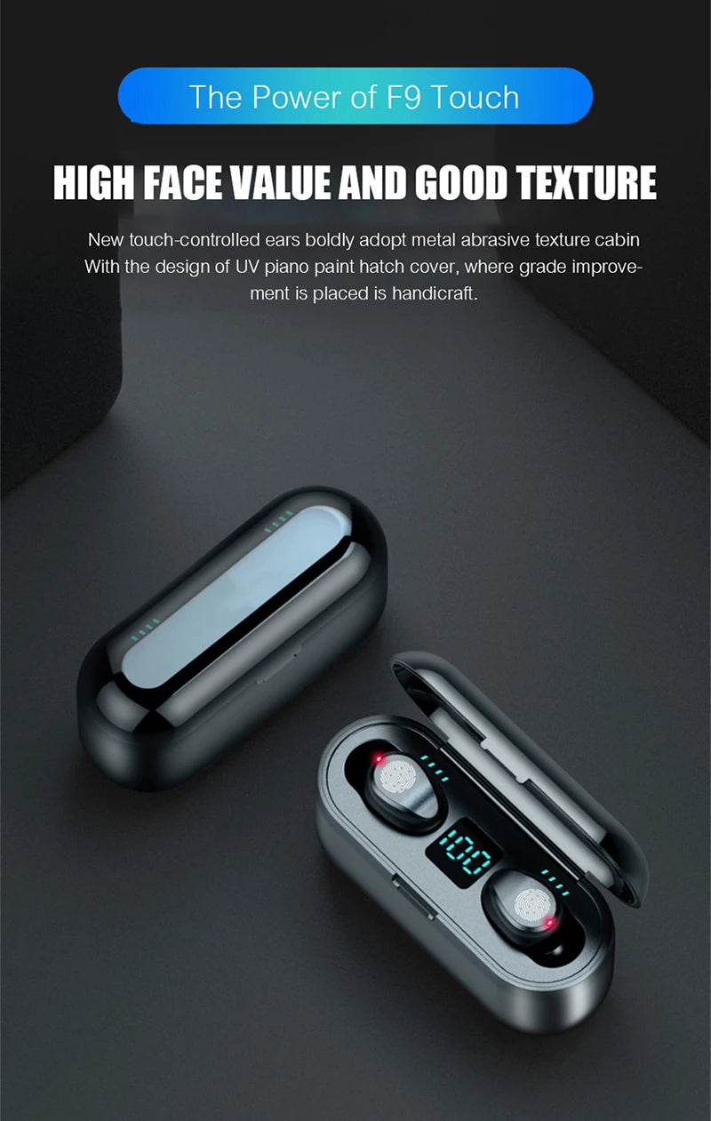 Tws F9 Wireless Esports Earphones, 5.1 Bluetooth Sports Music Earphones, Suitable For Xiaomi, Samsung, Huawei, Iphone, Oppo Beauty World Shop