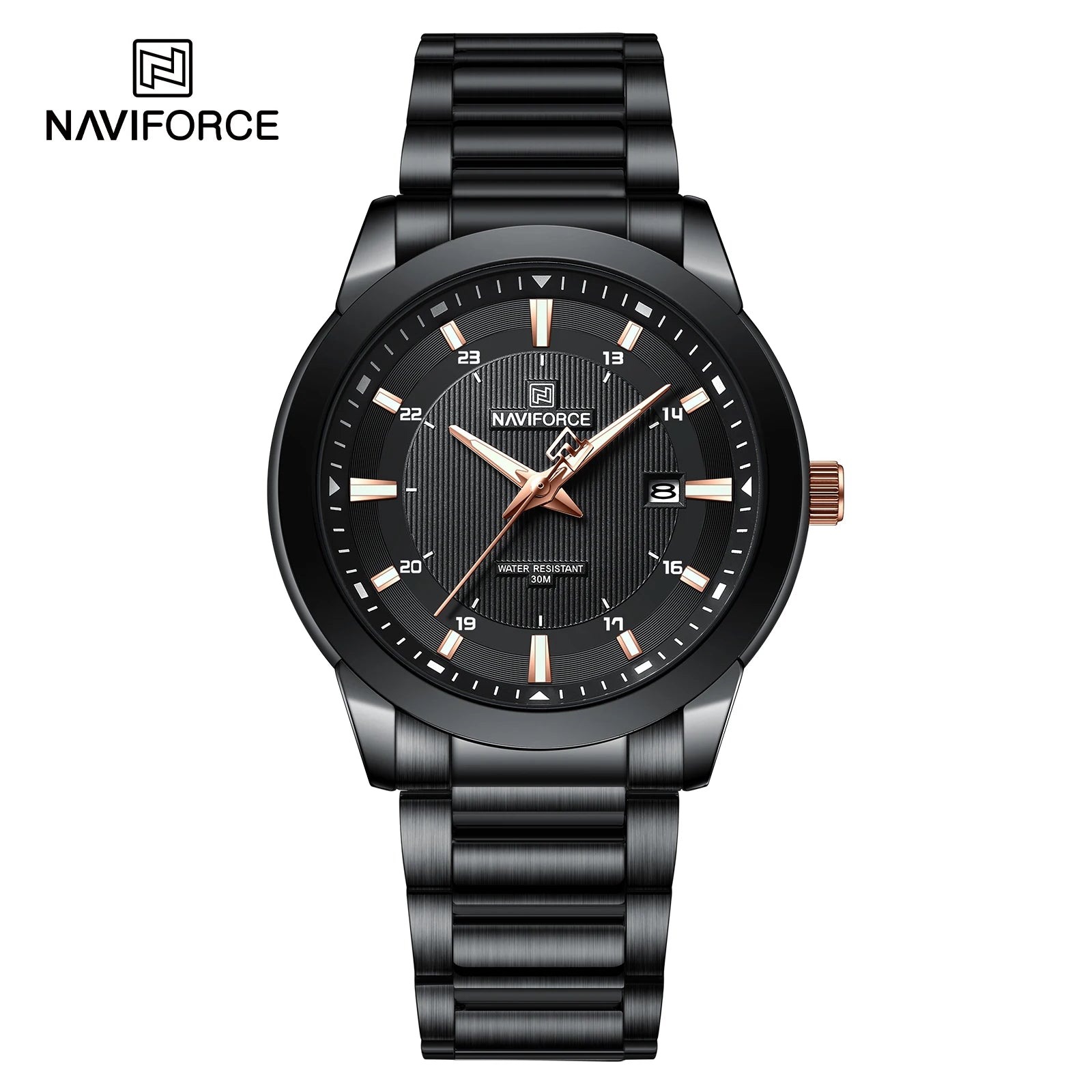 2024 Top Brand NAVIFORCE Mens Watches Stainless Steel Strap Casual Male Quartz Sports Wristwatch Luxury Waterproof Date Clock Beauty World Shop