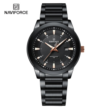 2024 Top Brand NAVIFORCE Mens Watches Stainless Steel Strap Casual Male Quartz Sports Wristwatch Luxury Waterproof Date Clock Beauty World Shop