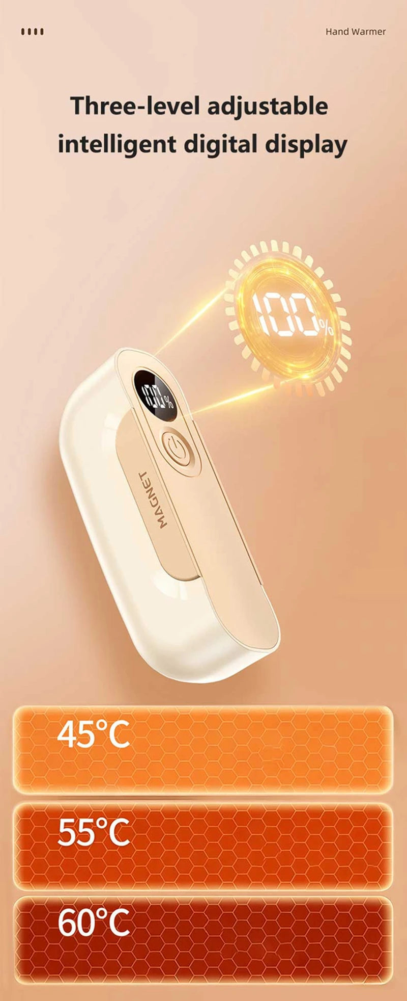2-in-1 Magnetic Hand Warmer 60000mAh Fast charging Digital Display Mini Portable USB Rechargeable Pocket Heater 2026 Beauty World Shop
