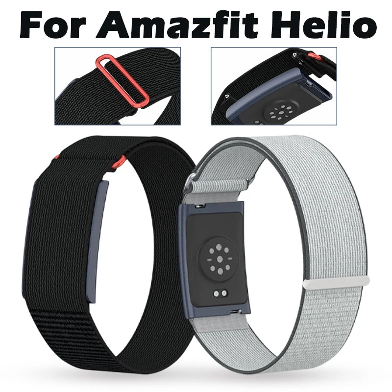 Nylon Replacement Band Compatible with Amazfit Helio Strap Adjustable Breathable Sport Wristband for Fitness Tracker Comfortable Beauty World Shop