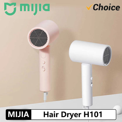 MIJIA Foldable Portable Hair Dryer H101,15m/s Airflow,50 million Negative Ion Dryers,4 Mode,1600W,220V CN Version With Adapter Beauty World Shop