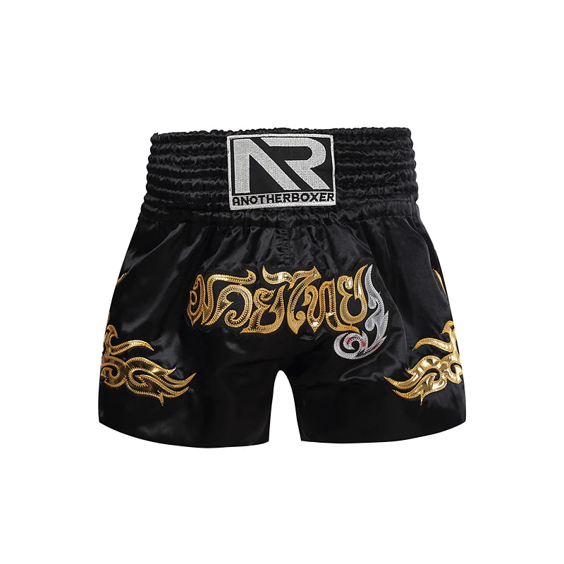 ANOTHERBOXER Muay Thai Shorts, Embroidered MMA Fighting Clothing for Men, Women, Kids, Cheap Boxing Training Short Pants