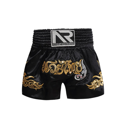 ANOTHERBOXER Muay Thai Shorts, Embroidered MMA Fighting Clothing for Men, Women, Kids, Cheap Boxing Training Short Pants