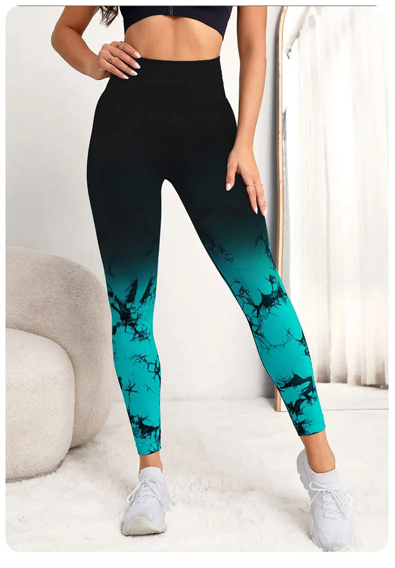 Yoga Pants Women Seamless Leggings Push Up Sports Fitness Joggings High Waist Gym Workout Scrunch Tie Dye Running Leggings Beauty World Shop