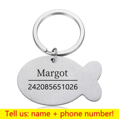 Personalized Engraved Cat Dog Pet ID Tag Dogs Anti-lost Collar Charm Engraving Pet Name Collar for Puppy Cats Collar Accessories