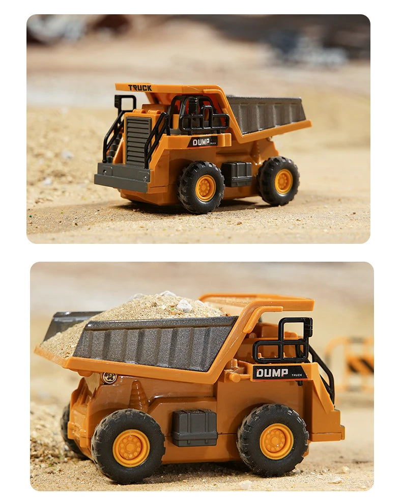 ZWN 1:64 RC Model Car 2.4G Remote Control Excavator Dump Truck Forklift Alloy Plastic Simulation Construction Vehicle Kids Toy Beauty World Shop