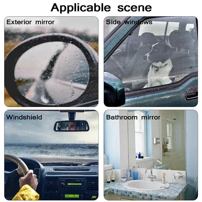 Car Rearview Mirror Protective Film Anti Fog Membrane Anti-Glare Waterproof Rainproof Car Sticker Clear Film Beauty World Shop
