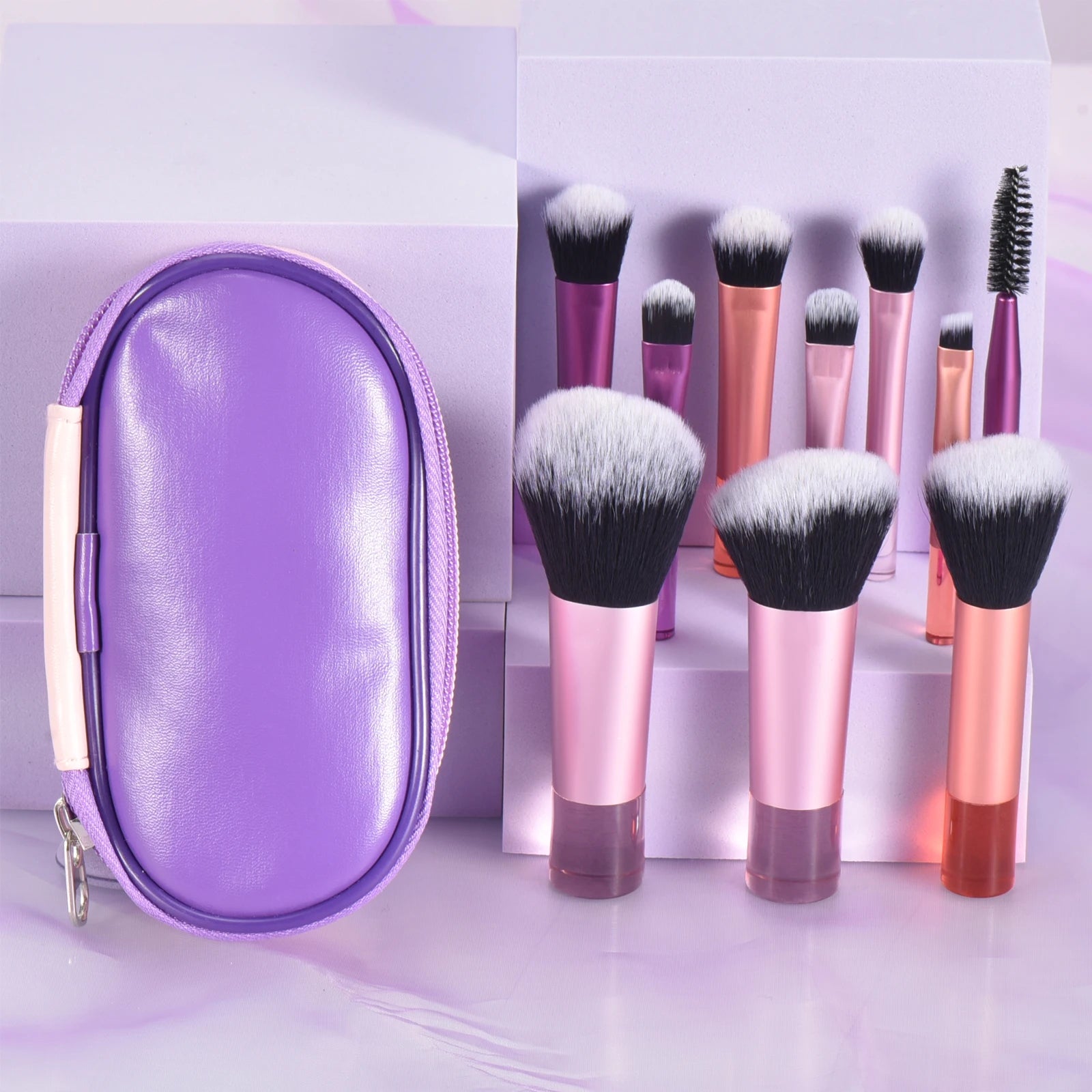 10 color Mini makeup brush Travel portable Makeup Tool Makeup Puff - Palm Brush Professional Makeup tool set Christmas gift Beauty World Shop