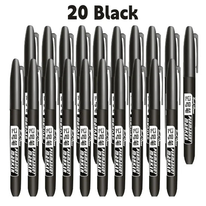 6-20PCs/Set PermanentMarker Pen Fine Point Waterproof Markers Thin Nib Crude Nib Black Blue Red Ink 1.5mm Fine Color Marker Pens Beauty World Shop