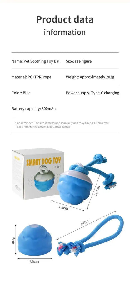 Interactive Dog Toys Smart Rolling Ball With Rope Motion Activated Automatic Moving Squeaky Dog Training Puppy Chew Toy Balls Beauty World Shop