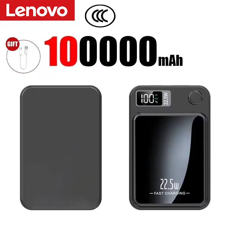 Lenovo 2026 200000mAh Magnetic Wireless Power Bank Portable Fast Charger For Magsafe Auxiliary Battery For iphone Huawei Samsung Beauty World Shop
