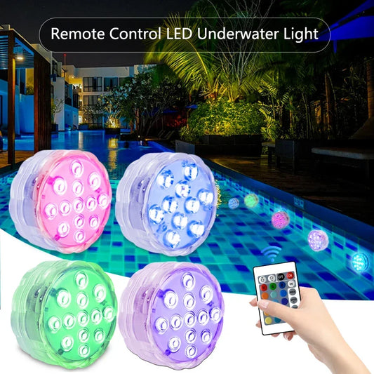 10 LED RGB Underwater Lights with Magnetic Suction Cups 16 Color Lights Fish Tank Pool Underwater Lighting Plant Grow Lights Beauty World Shop