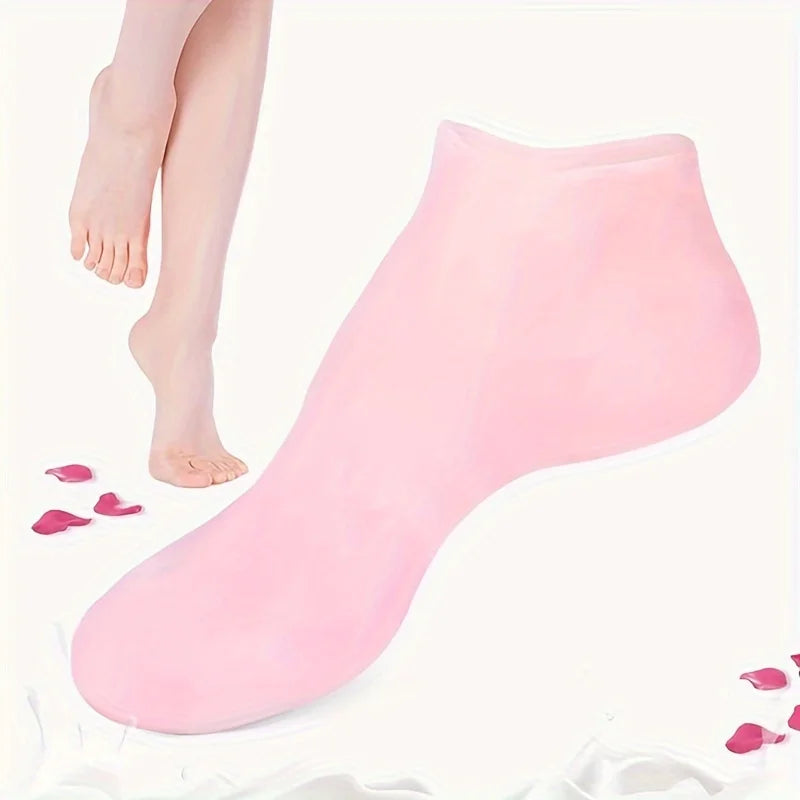 2 Pack Silicone Elastic Moisturizing Foot Socks, Spa Massage Moisturizing Gel Socks for Dry Cracked Feet, Foot Care Socks Tools Beauty World Shop