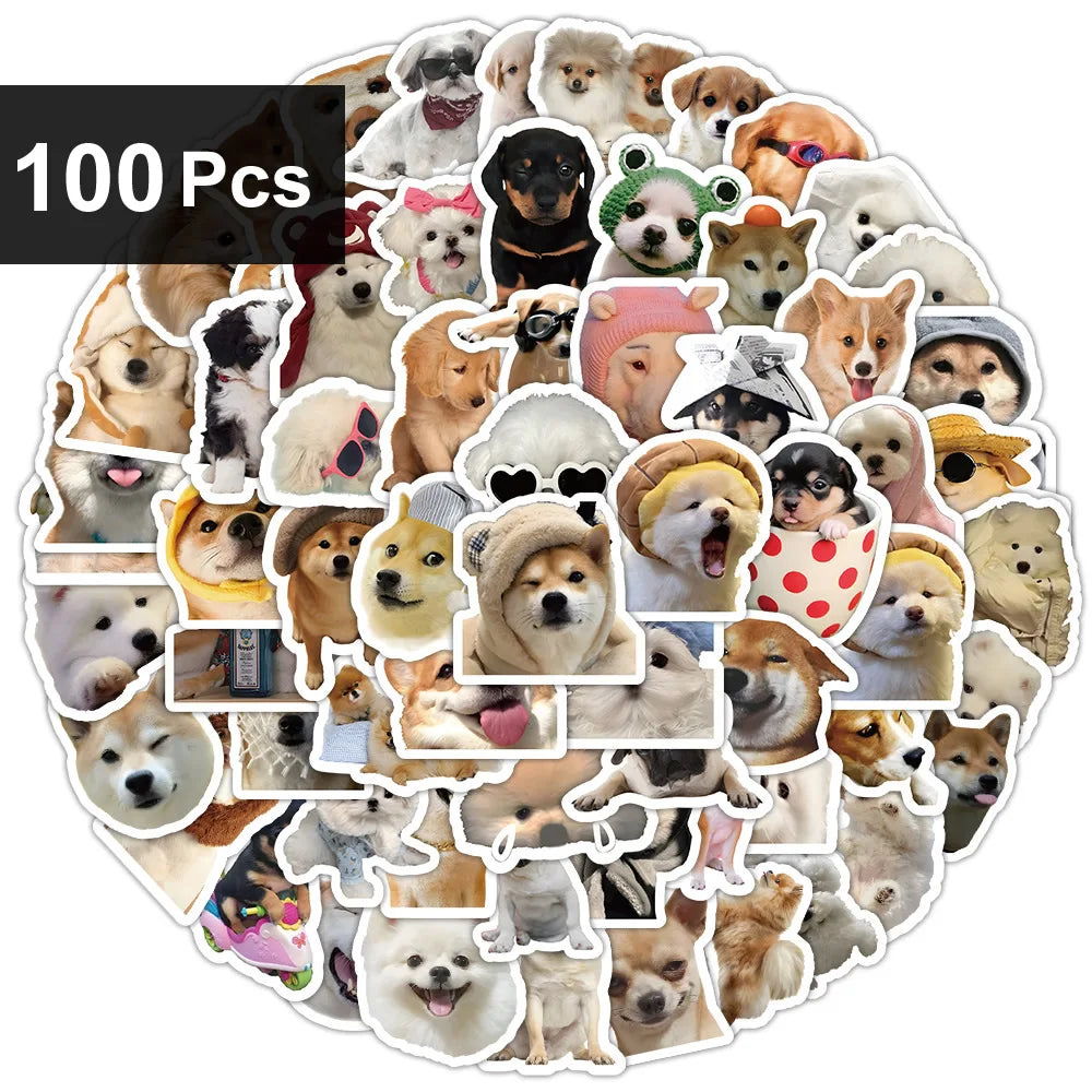 10/100/1000Pcs Funny Dog Stickers Cartoon Cute Decals Toy Guitar Phone Bicycle Laptop Notebook Luggage Car Graffiti Kids Sticker Beauty World Shop