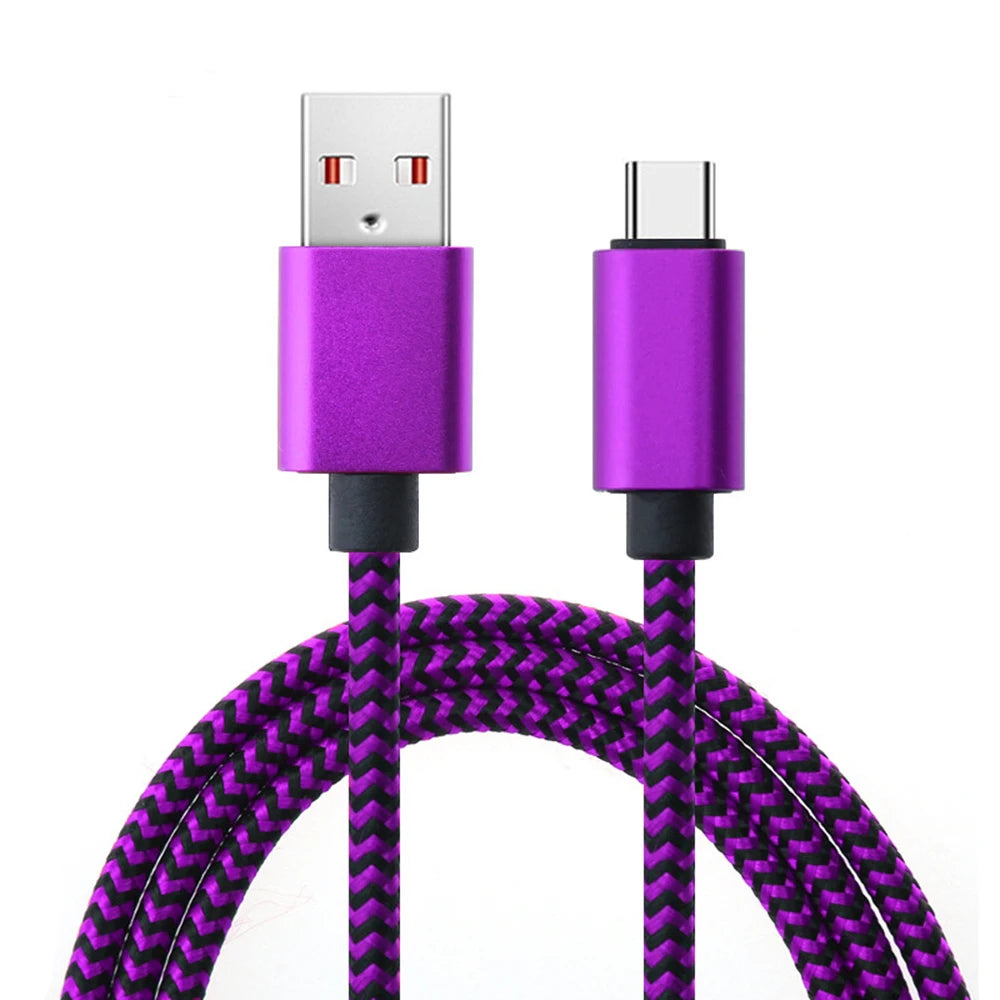 USB Type C Cable Date Sync 2.4A Fast 1M 2M 3M Charging Nylon Braided Wire Charger Cable For Samsung Huawei Android Mobile Phone Beauty World Shop