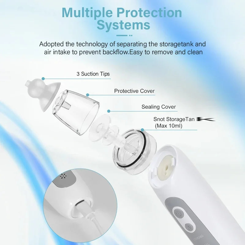 Nasal Aspirator for Baby Electric Nose Aspirator for Toddler Nose Sucker Automatic Nose Cleaner with Music and 3 Silicone Tips Beauty Trend Shop
