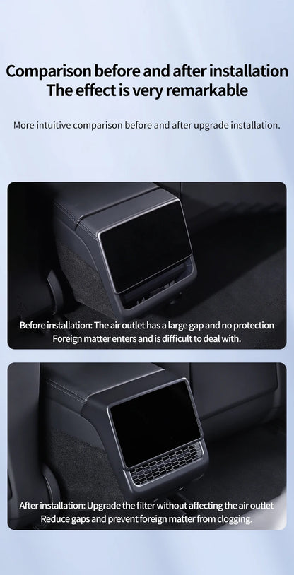 YZ For Tesla Model 3 Y Highland Juniper Rear Center Console Air Vent Cover Vent Outlet Dust Cover Car Styling Interior Accessory Beauty World Shop