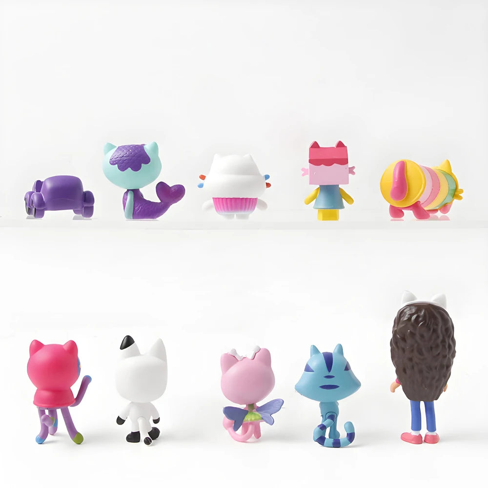 NEW 10pcs Anime Figure Toy Gab Smiling Car Cat Hug Dolls Mercat Cartoon Birthday Gift Beauty World Shop