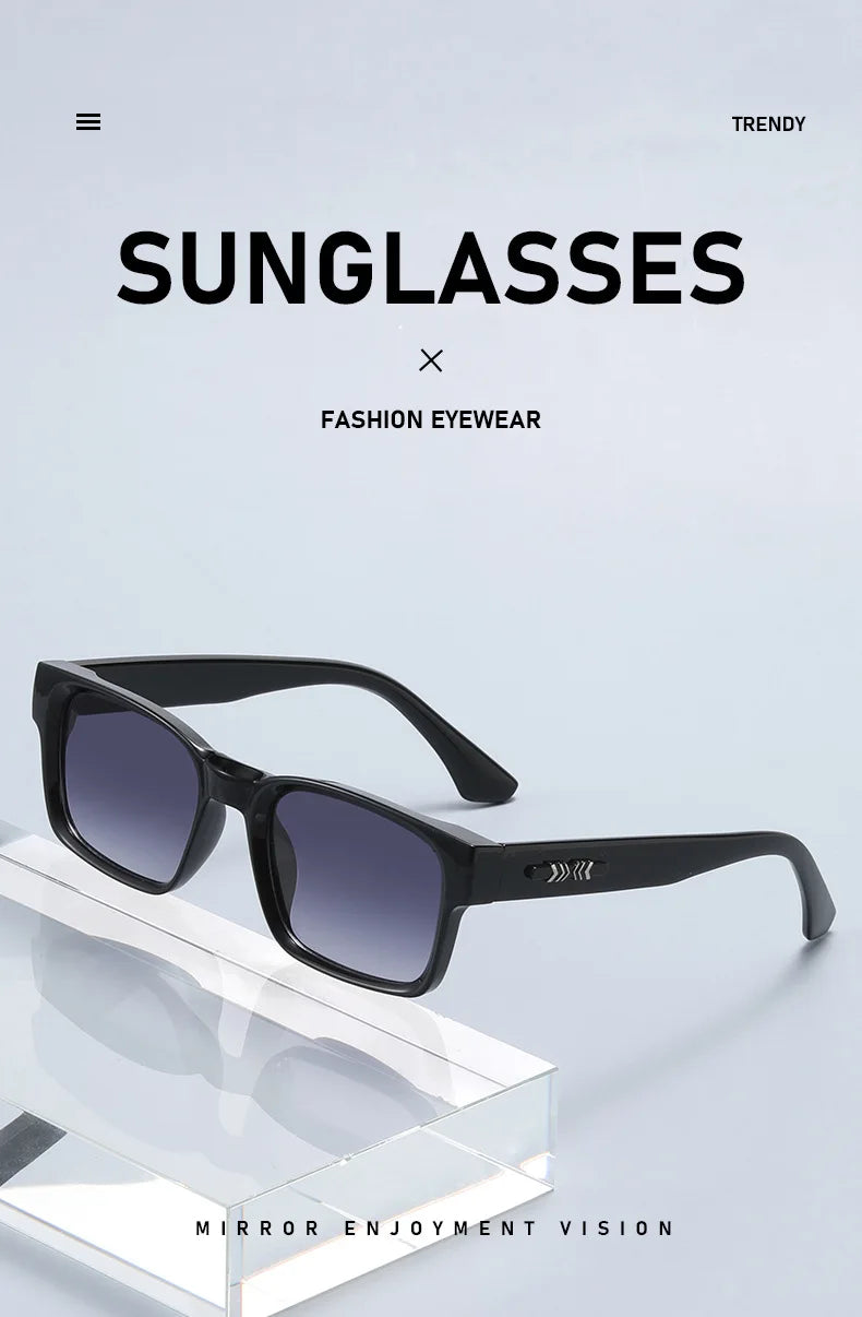 Light Luxury Square Sunglasses Minimalist Design Elegant Unisex Uv400 Protection Sun Glasses 9017 Beauty World Shop