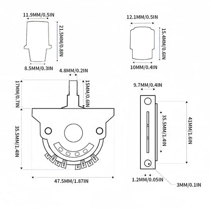PHRILAM 3-Way 8-Legs 5-Way Electric Guitar Switch Metal Plastic with Screws 1pc Tip Switch Guitar Accessories Beauty World Shop