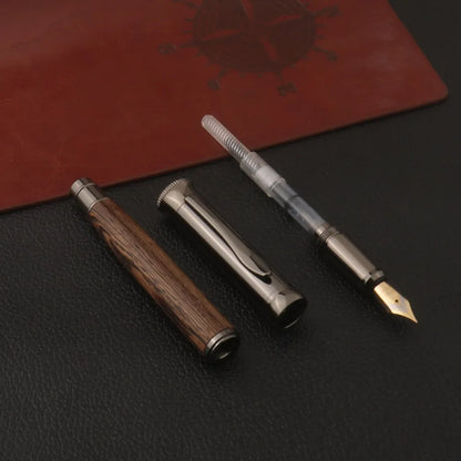 1pc wood Fountain Pen Tiger skin pattern Gun Grey Stationery Office School Supplies new ink pen Beauty World Shop