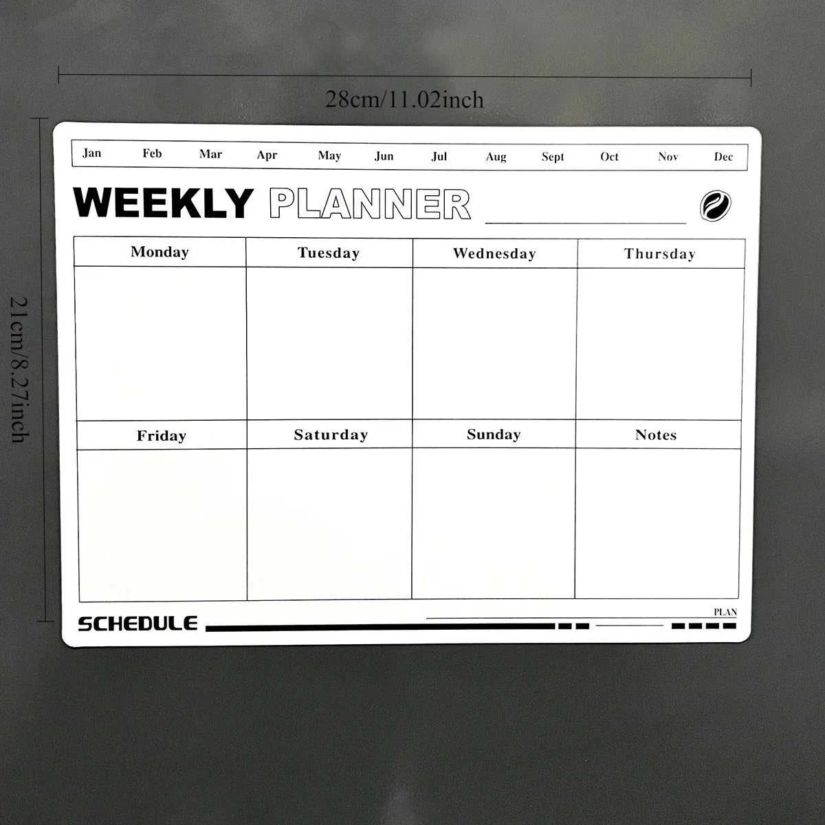 A refrigerator magnet ,monthly and weekly planner, magnetic calendar sticker, soft magnetic note sticker, message board Beauty World Shop