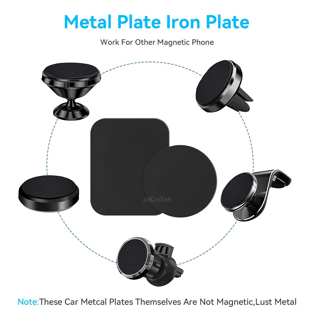 Metal Plate For Car Phone Holder Magnetic Universal Iron Sheet Disk Sticker Mount Mobile Phone Magnet Stand For IPhone Beauty World Shop