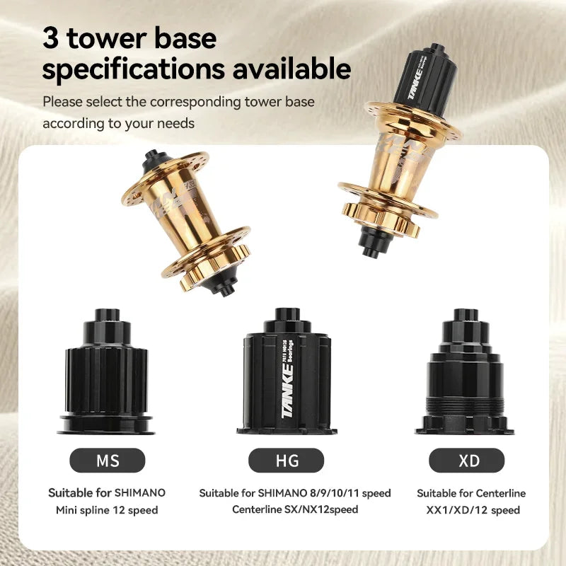 TANKE 120 Click Hub 6 Bearing Mountain Bike MTB Hub Front Rear 32 36 Holes QR Thru-axle Exchange Disc Brake Bicycle Hubs HG MS Beauty World Shop