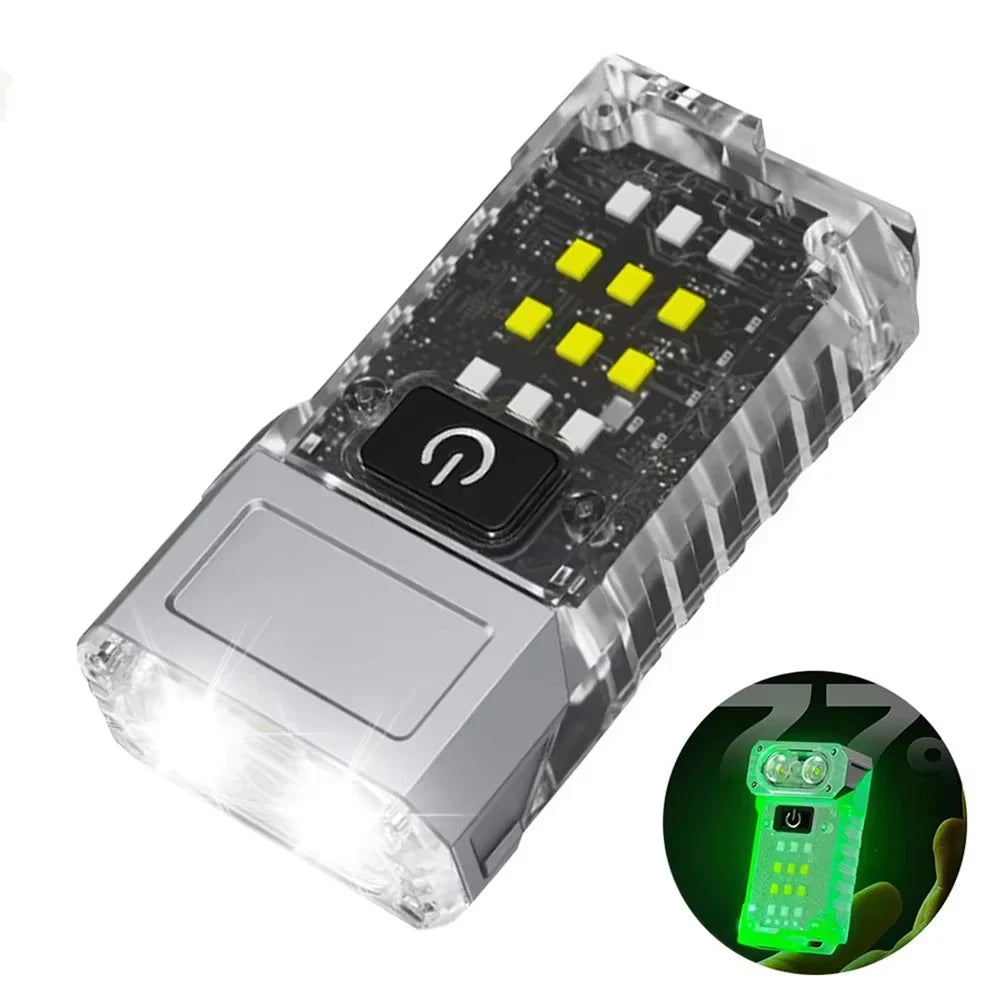 MINI USB Rechargeable LED Flashlight Portable Tail magnet flashlight Super Bright Camping Lantern Side COB emergency light Beauty World Shop