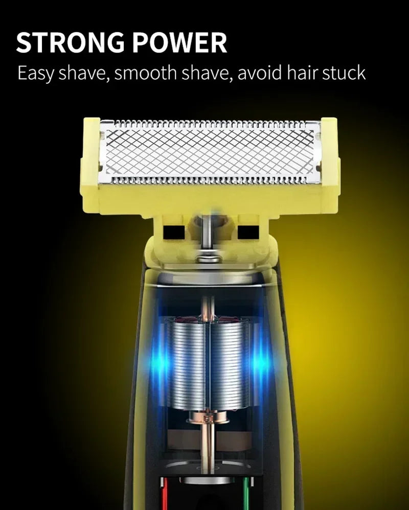 XMSJ Electric Shaver Wet and Dry Razor Double-sided Blade USB Rechargeable Portable Travel T-Shaped Hair Beard Trimmer Beauty World Shop