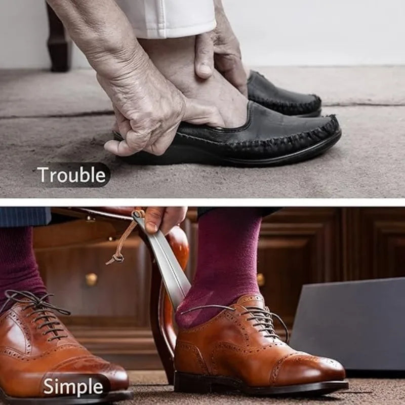 Stainless Steel Shoe Horn | 1PC Metal Shoe Helper for Elderly Men Women | Easy Slip-On Durable Shoe Assistant Beauty World Shop