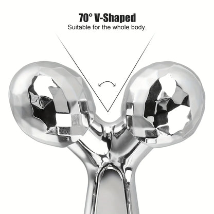 Facial care set, including a stainless steel facial gua sha tool with 3D roller massage function and an eye massager Beauty World Shop