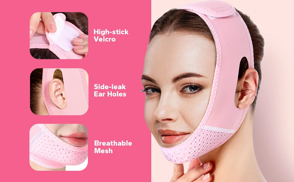 Reusable Face Strap, V Line Mask, Double Chin Reducer, Chin Up Patch, Chin Strap, V Shaped Belt, V Shaped Face Mask for Sagging Beauty World Shop