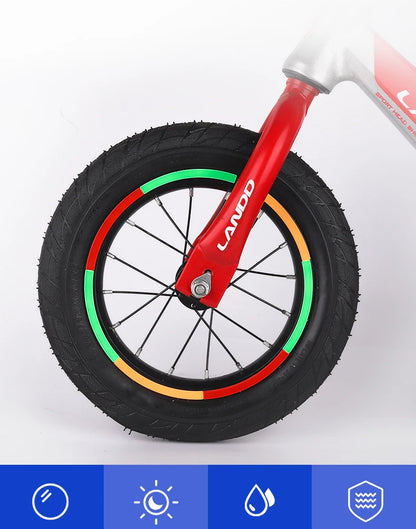 Reflective Tire Sticker Safety Sticker Color Kids Balance Bike Reflective Sticker Wheel Decal Bike Accessories Beauty World Shop