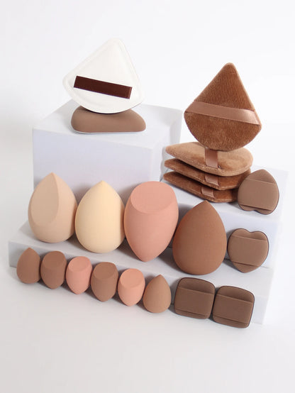 20 Pcs Pink Makeup Sponge and Makeup Puff Set Suitable for Face Cream and Powder Concealer Powder Makeup Machine Beauty World Shop