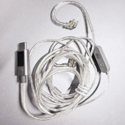  KZ M2 Dual Silver-Plated Upgrade Cable , High-definition With Dual Mic USB Type-C Earphone Upgrade Cable