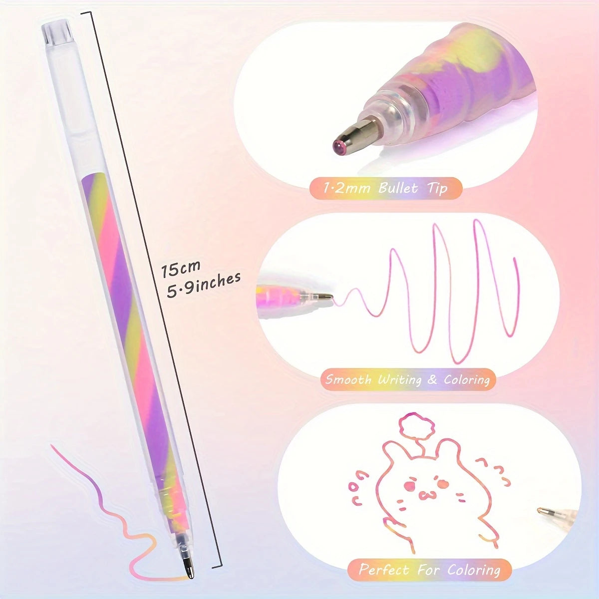 6pcs Glitter Gel Highlighter Pens Set - 1.2mm Vibrant Colors, Smooth Writing, Perfect for Journals, DIY Crafts, Greeting Cards, Beauty World Shop