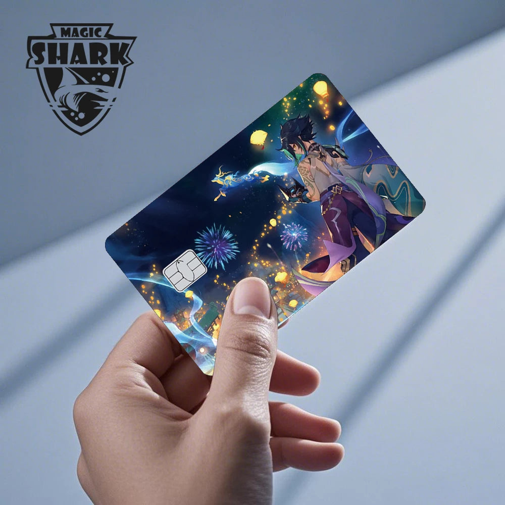 2025 New Mcloving Meme Cartoon Spider Anime Red Eyes Black Dragon PVC Sticker Film Skin for Debit Bank Credit Card Beauty World Shop