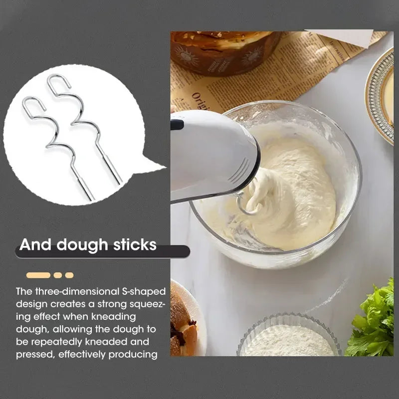 Handheld Electric Egg Beater Multifunctional Kitchen Mixer for White Cream Dough Automatic Home Cooking Egg White Beater Beauty World Shop