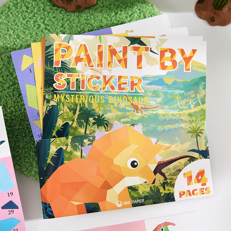 Mr Paper 12pcs/bag Sticker Book Students' Handmade 3D Geometric Collage DIY Stickers Early Educational Stickers For Journal Beauty World Shop