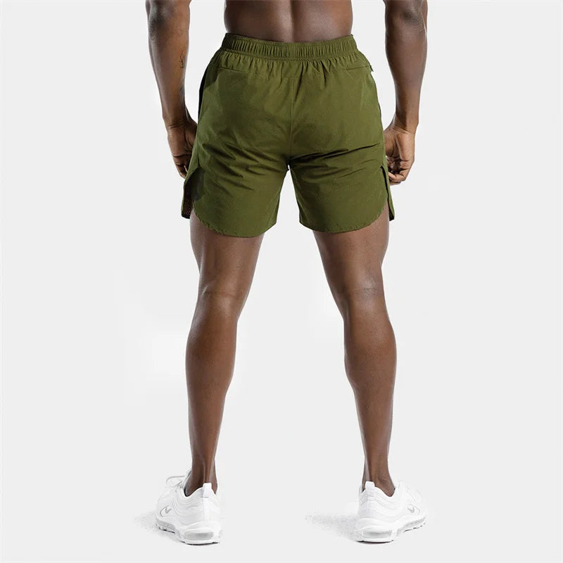 double-deck fitness sports shorts men summer slim quick drying breathable woven Shorts Men's sweatpants training gym clothing Beauty World Shop