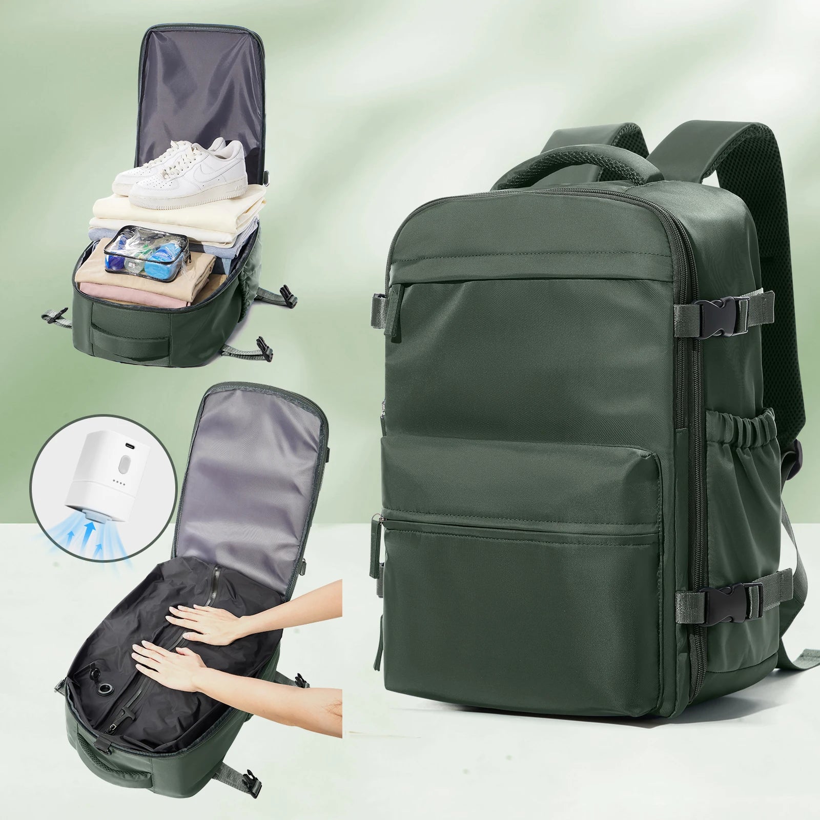 Vacuum Backpack Travel Bag for Men Large Capacity Backpack Business Laptop Backpack Women Men Expandable Backpack School Bag Beauty World Shop
