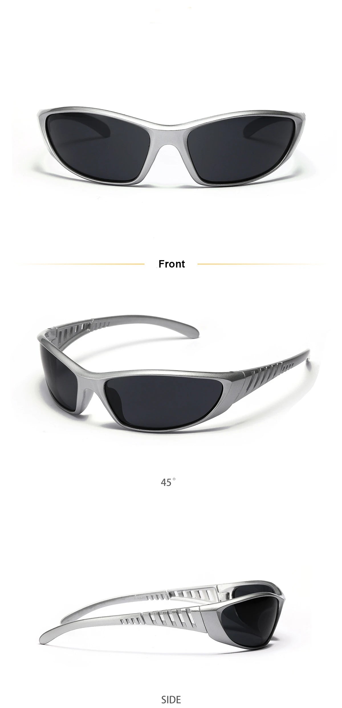Y2K Silver Sunglasses Color Hollowed Out Future Sense Of Technology Hot Girls Net Red Sunglasses Women Sunglasses Trendy Men Beauty World Shop