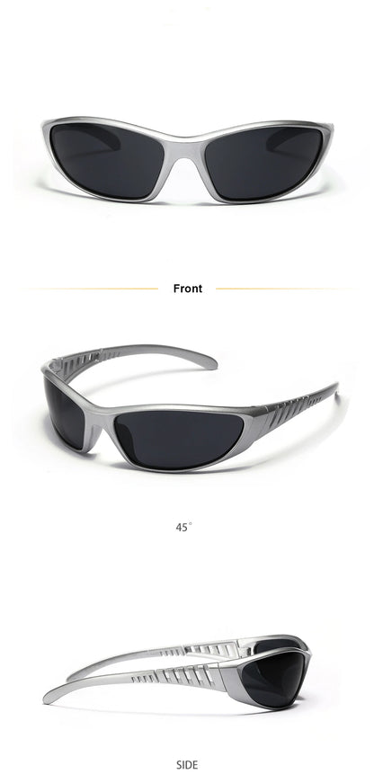 Y2K Silver Sunglasses Color Hollowed Out Future Sense Of Technology Hot Girls Net Red Sunglasses Women Sunglasses Trendy Men Beauty World Shop