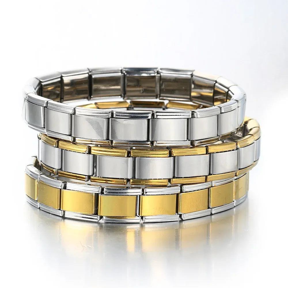 2024 New Popular Fashion Italian Module Charm Links Fit 9mm Bracelet Stainless Steel Links Jewelry Making Beauty World Shop